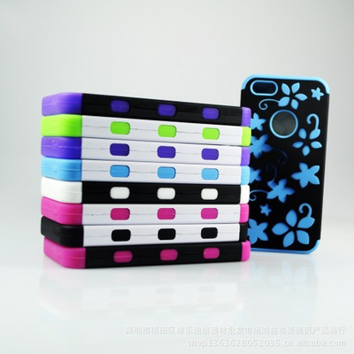 iPhone5硅膠彩繪糖果色夏威夷花圖保護套 防滑防摔，繽紛一夏